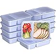 Bentgo 20-Piece Lightweight, Durable, Reusable BPA-Free 2-Compartment Containers - Microwave, Freezer, Dishwasher Safe - Periwinkle