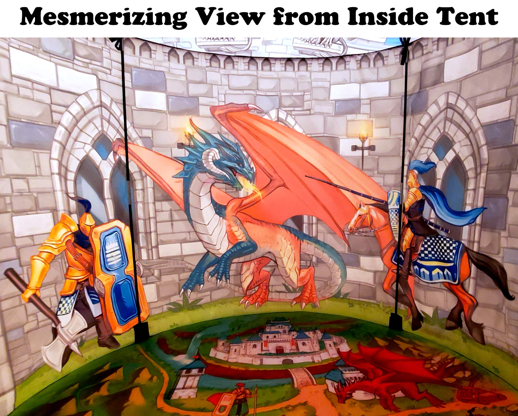 ImpiriLux Knight & Dragon Castle Play Tent Playhouse | Pop Up Tent for Kids | Toys for Kids Boys & Girls, Kids Play Tent