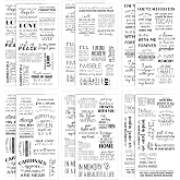Teling 12 Pcs Memories Quotes Stickers Clear and Black PVC Loving Memory Stickers Inspirational Family Sympathy Adhesive Word Decals for Scrapbooking Funeral Board Commemoration, 6 Styles