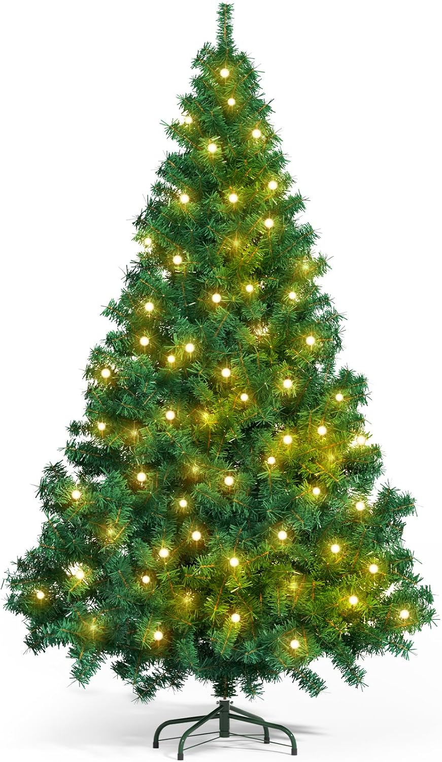 Trees - BEWAVE Artificial Christmas Tree with Light, Unlit Xmas Tree Decor for Home Office Indoor Decoration, 6 Ft