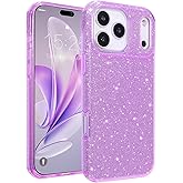 MATEPROX Compatible with iPhone 17 Pro Max Case 6.9'' [2025], Glitter Bling Trendy Sparkle Protective 3-Layer Shockproof Anti-Scratch Cover for Girls Women -Purple