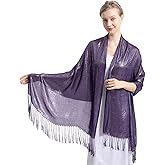 RonFoxi Sparkly Metallic Shawls and Wraps,Women's Glitter Pashmina Shawl Scarf forformal Evening Party Dresses