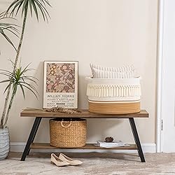 KAKAMAY Large Blanket Basket (20"x13"),Woven
