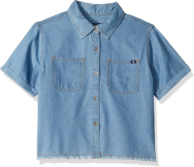 girl denim button down shirt