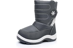 Ahannie Toddler Girls Warm Snow Boots, Kid Outdoor Insulated Winter Boot with Side Zipper