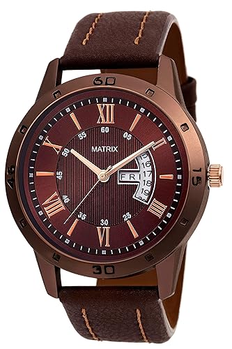 Analogue Day & Date Functioning Brown Dial Watch For Men/Boys (Dd-45)