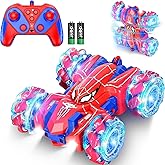 Spider Remote Control Cars for Kids, BoysToys RC Stunt Cars 360°Rotating 4WD Double Sided 2.4Ghz Remote Car with Cool Lights 