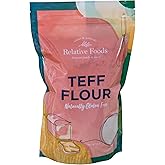 Relative Foods Teff Flour Brown – 2 lb | Naturally Gluten Free, Non-GMO, Vegan | USA Grown | Premium Ancient Grain Flour for Baking and Cooking