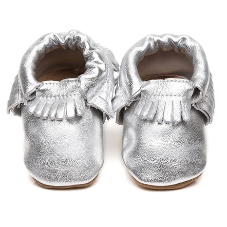 Mokassins Baby Schuhe Silber 4–5 Jahre