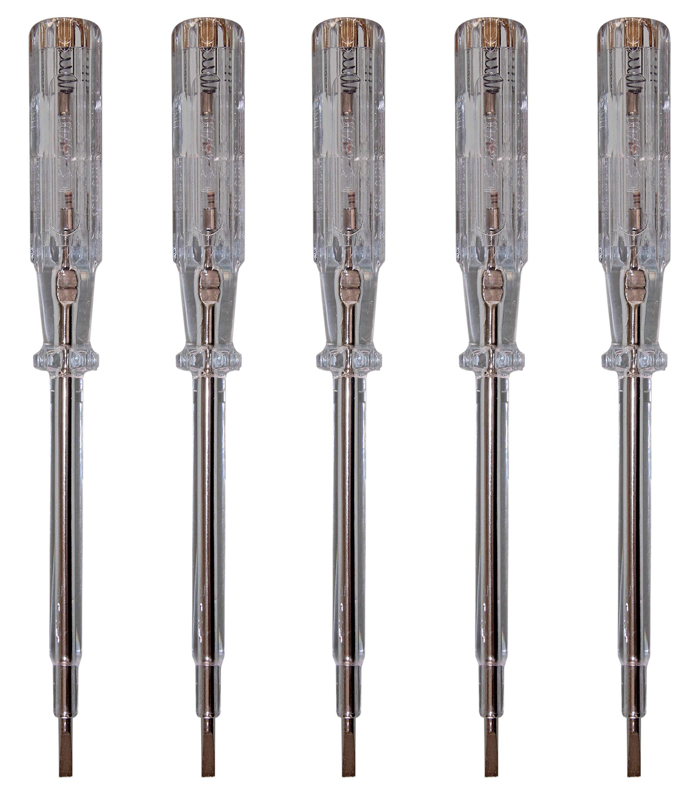 H + H Werkzeug Standard Tester 45700 5X 45700 Voltage Tester/Phase Tester up to 250 V GS Tested According to VDE 0680 Made in Germany, Transparent, 190 mm, 45700 VDE