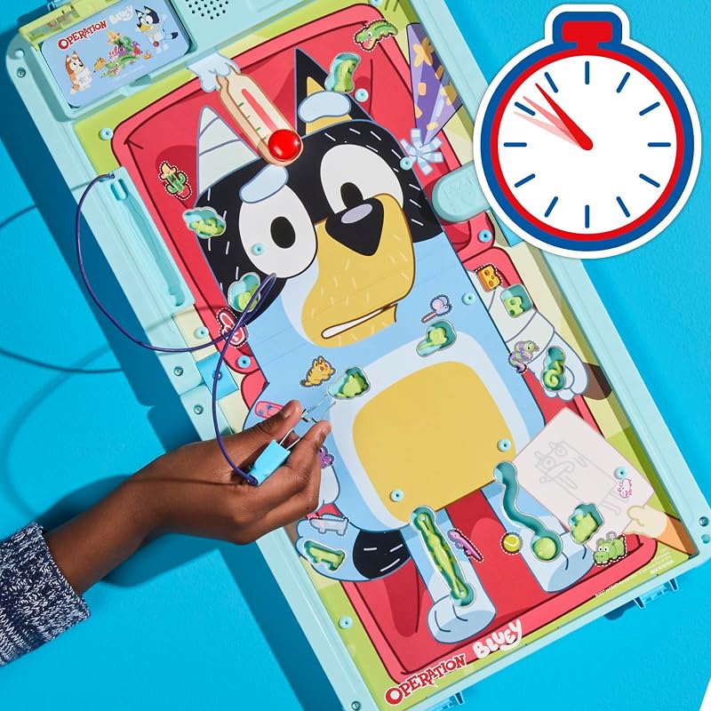 Operación edición Bluey, Juego de Mesa para niños – Juego electrónico Que Habla y Que Viene en Estuche Todo en uno – 2 Maneras de Jugar – 1 o más Jugadores – 10 Minutos – Edad: 6+