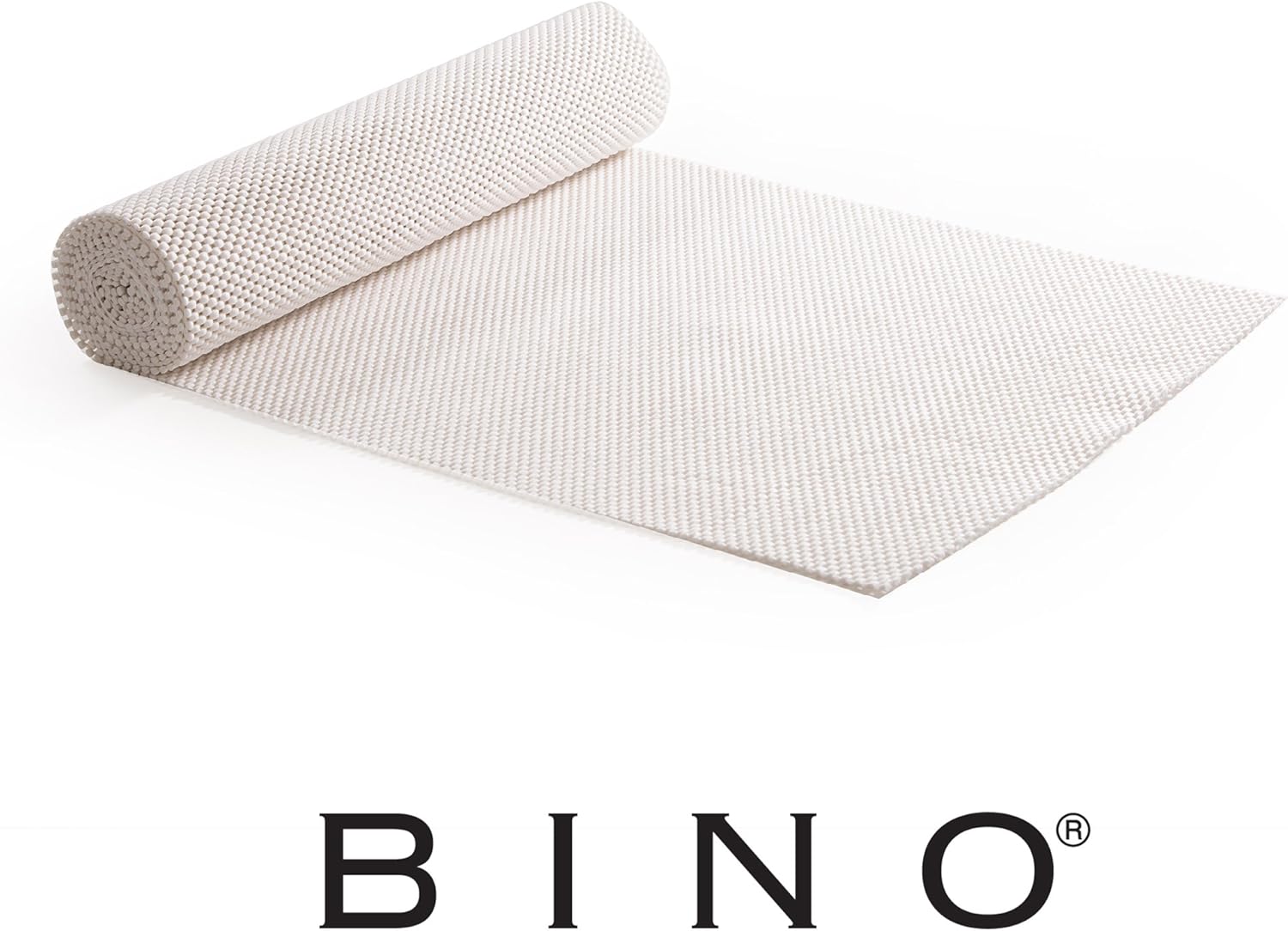 BINO NonAdhesive NonSlip Shelf and Drawer Grip Liner Mat, 18 Inch x 10Feet, White