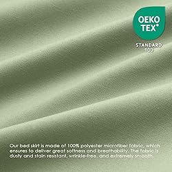 FreshCulture King Bed Skirt, Dust Ruffle for King