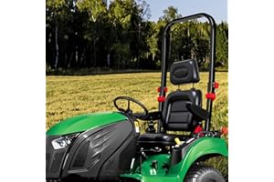 DANWIWEE Universal Tractor Seat, Forklift Seat,Lawn Mower Seat with Adjustable Back, Armrest, Headrest & Safety Belt, Multi-f