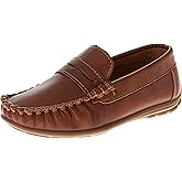 Josmo Boys Moccasin Driving Loafers - Casual Dress Penny Slip On Boat Shoes (Sizes: 5-10 Toddlers / 11-13 Little Kids / 1-5 Big Kids)