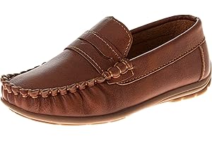 Josmo Boys Moccasin Driving Loafers - Casual Dress Penny Slip On Boat Shoes (Sizes: 5-10 Toddlers / 11-13 Little Kids / 1-5 Big Kids)