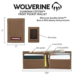 WOLVERINE Men's RFID Blocking Rugged Front Pocket