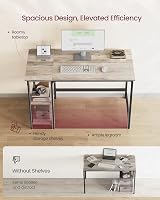 VASAGLE Computer Desk 120 x 60 cm Industrial Style LWD47MB Heather Greige Ink view 3