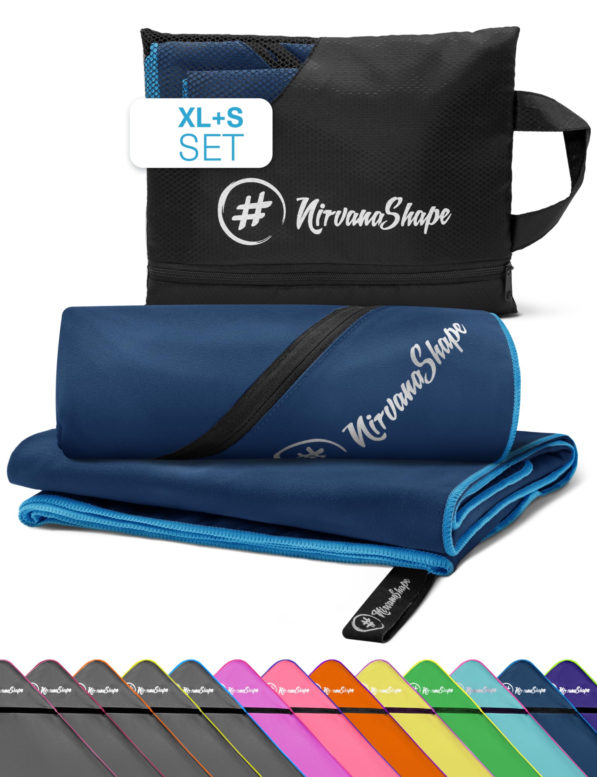 NirvanaShape Microfiber Towel, Absorbent, Lightweight, Quick-Drying, Ideal for Travel, Sports, Fitness, Yoga, Sauna, Swimming