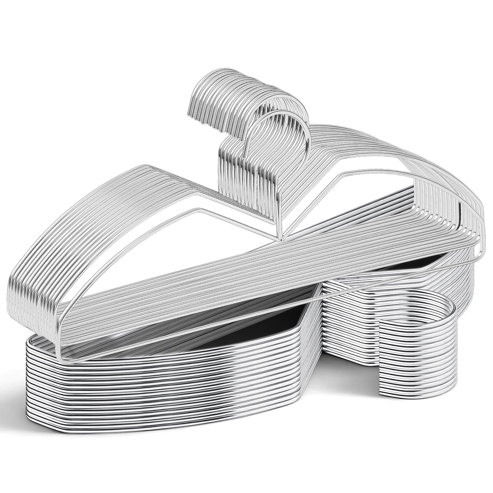 Photo 1 of LemonRoad 50 Pack Short Neck Metal Hangers for Clothes 16" Heavy Duty Stainless Steel Wire Closet Hangers Ultra Thin Space Saving for Home Dorm Laundry (Sliver,Wire Short Neck)