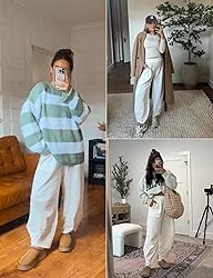 Xiaoxuemeng Womens Baggy Wide Leg Pants Casual