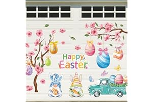 FYSUIMU 30Pcs Happy Easter Garage Decoration Magnet Stickers Gnome Blossom Egg Refrigerator Decals for Spring Party Home Garage Door Car
