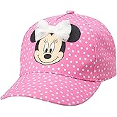 Disney Girls' Minnie Mouse Baseball Cap - 3D Bow Curved Brim Strap Back Hat (4-7), Size 4-7 Years, Minnie Mouse All Polka Dot