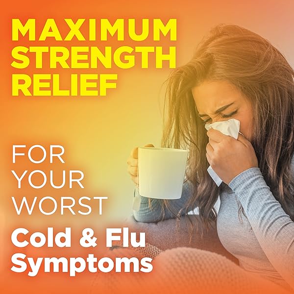 AMAZON BASIC CARE DAYTIME COLD & FLU LIQUID, ORANGE, 12 FL OZ
