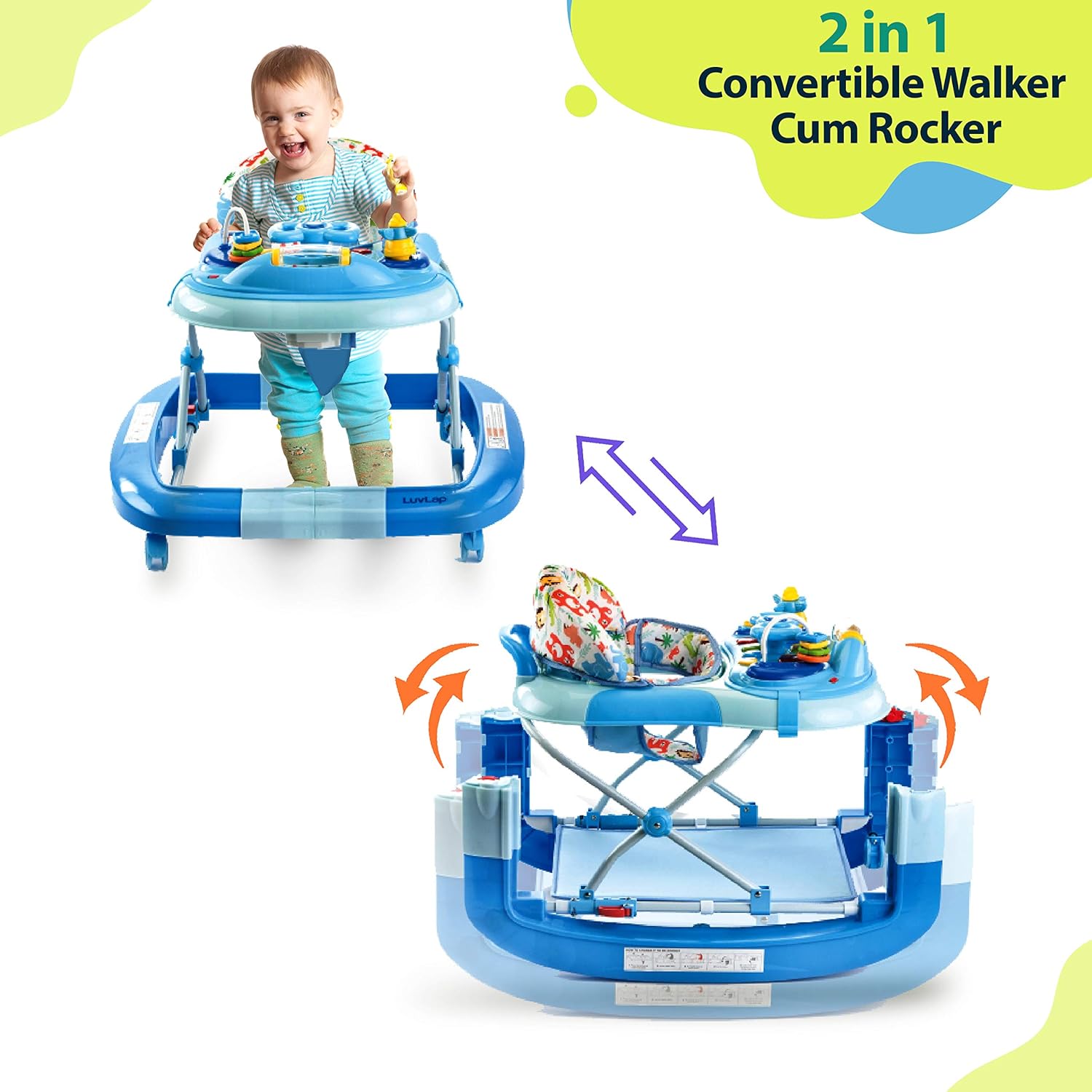 luvlap grand baby walker with rocker