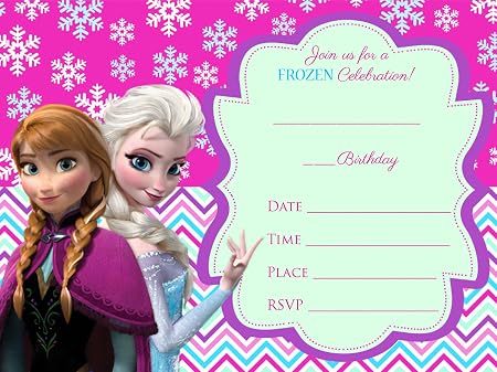 Frozen Elsa Olaf 12 Biglietti Dinvito Per Compleanno Con