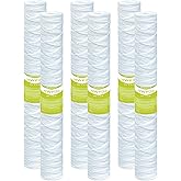 MewMore 5 Micron Whole House Water Filter Cartridge, String Wound Sediment Filters for Well Water, Universal Replacement for Any 20 inch Silm Housings - 20" x 2.5" Cartridges - Pack of 6