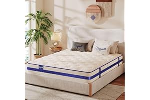 Vesgantti Queen Mattress, 10 Inch Hybrid Innerspring Mattress in a Box with Memory Foam, Durable Support & Pressure Relief, Medium Firm Feel