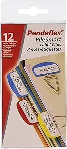 Amazon.com : Pendaflex Pilesmart Label Clips with Write On Tabs ...