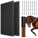 GINDOOR 2 Pack Middle Livestock Scratching Post Pads.Horse Scratching Brush | 21.65" x19.68" Horse Cow Scratching Post,Horse Grooming,Designed for horses, cows, cattle, pigs, and dogs