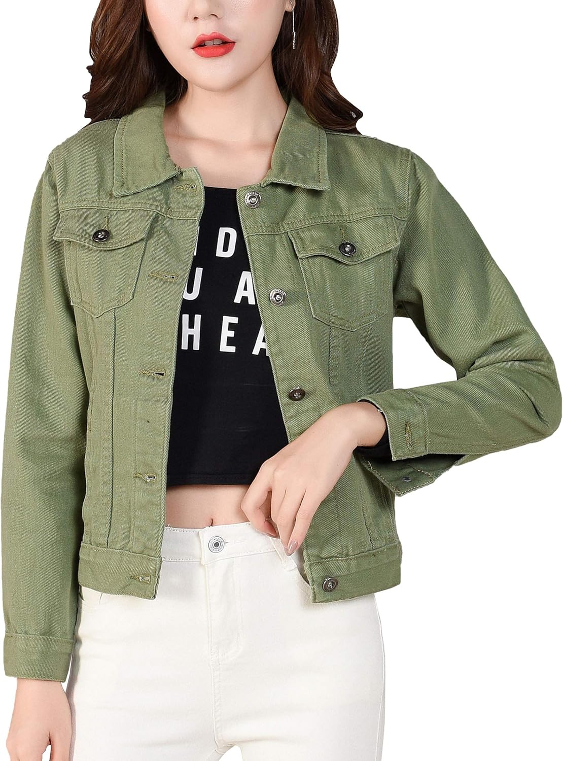 long fitted jean jacket