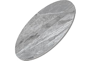 SSTBLEV Round Table Top, 35.4” Gray Sintered Stone Tabletop, DIY Replacement & Cover Marble Desktop, Scratch & Wear Resistant, Easy to Clean, Suitable for Indoor & Outdoor