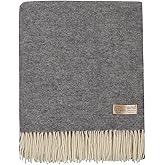 New Zealand Virgin Wool Throw Blanket, Indoor & Outdoor, Soft Blanket with Fringes, 55 x 79 in (140 x 200 cm)