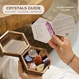 Anima Premium 7 Chakra Healing Crystals Set with Wooden Box & Guidebook view 4