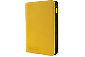 Vault X Premium Exo-Tec® Zip Binder - 9 Pocket Trading Card Album Folder - 360 Side Loading Pocket Binder for TCG (Yellow)