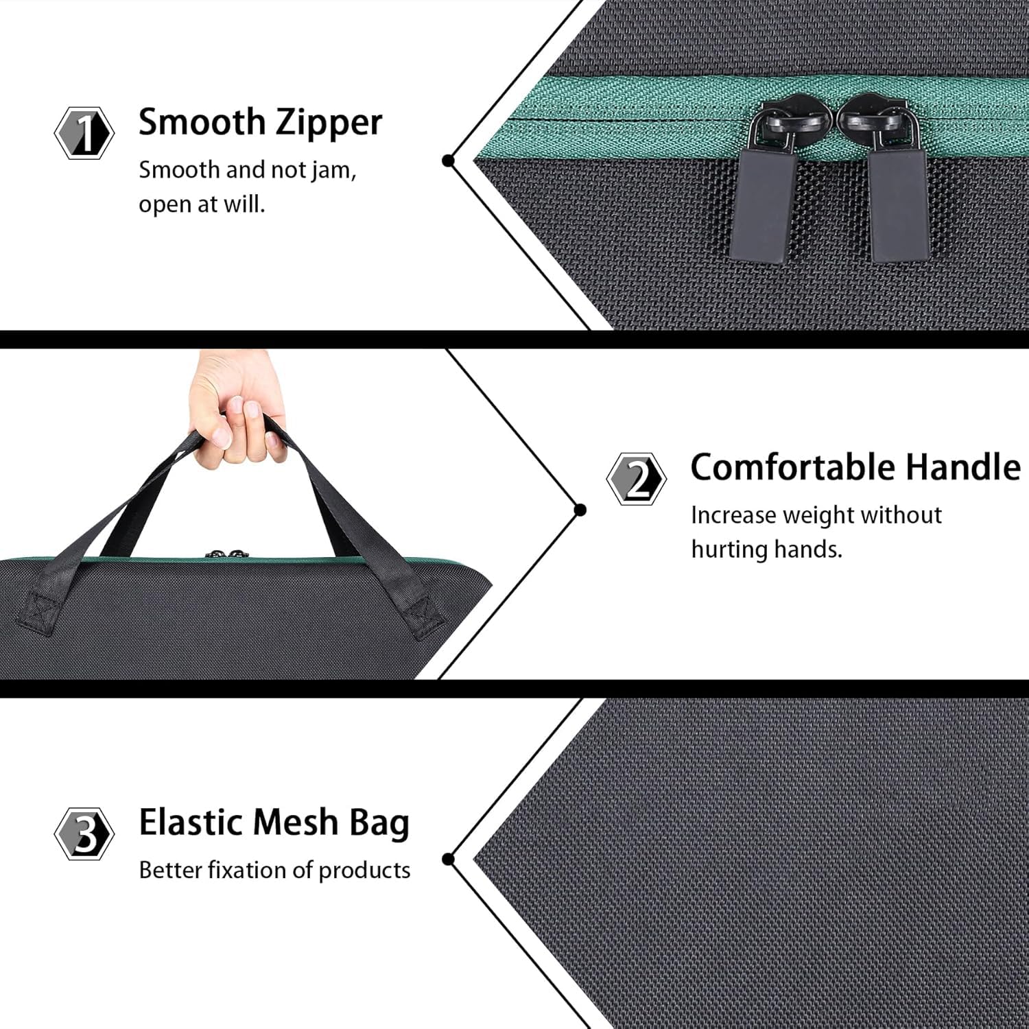 co2CREA Hart Tragbare Schutzhülle Etui Tasche für Bosch Home and Garden Akku-Handstaubsauger UniversalVac 18,Nur Tasche 5