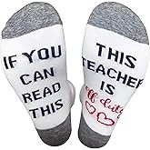 RIMYIUKU Teacher Socks, If You Can Read This This Teacher is Off Duty, Funny Teacher Gift for Women Men, Teacher Appreciation Gifts, Christmas Gifts for Teachers, Holiday Socks for Educators