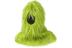 Mepase Christmas Green Big Costume for Adults and Teens - Plush Funny Mask, Xmas Faux Fur Deluxe Furry Halloween Party Supplies, Cosplay Christmas Decoration