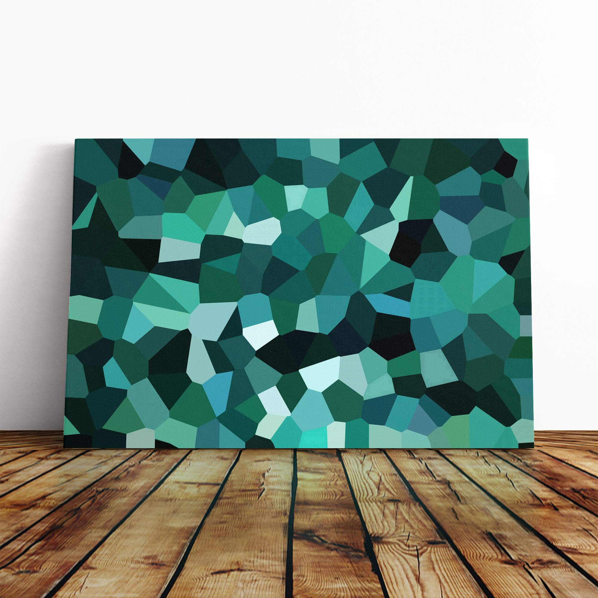 Wall Blue Abstract Art (31) Canvas Print | Gallery Wrapped 30mm Frame Wall Art | 20x14 inches | Ready to Hang | Abstract Picture | Living Room Bedroom Lounge Office