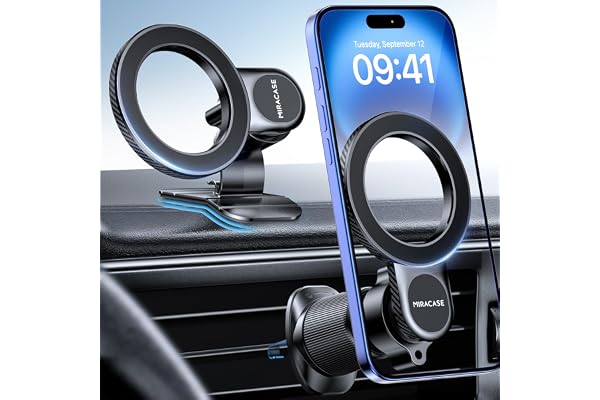 Miracase for MagSafe Car Mount【Won’t Block Vent &20 Strongest Magnets】 Magnetic Phone Holder for Car Phone Holder Mount Dash