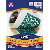 UCreate Printmaking Paper, White, 9" x 12", 100 Sheets, Block Prints | White, 9" x 12", 100 Sheets