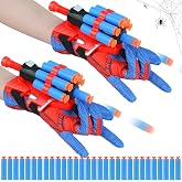 zylyssl 2 Pack Web Shooters Toy for Kids,Web Slinger Adventure Gift for Boys and Girls Ages 3-8 with 30 EVA Soft Foam Web Slinger and Spider Glove Launcher Toy Set for Birthday Halloween