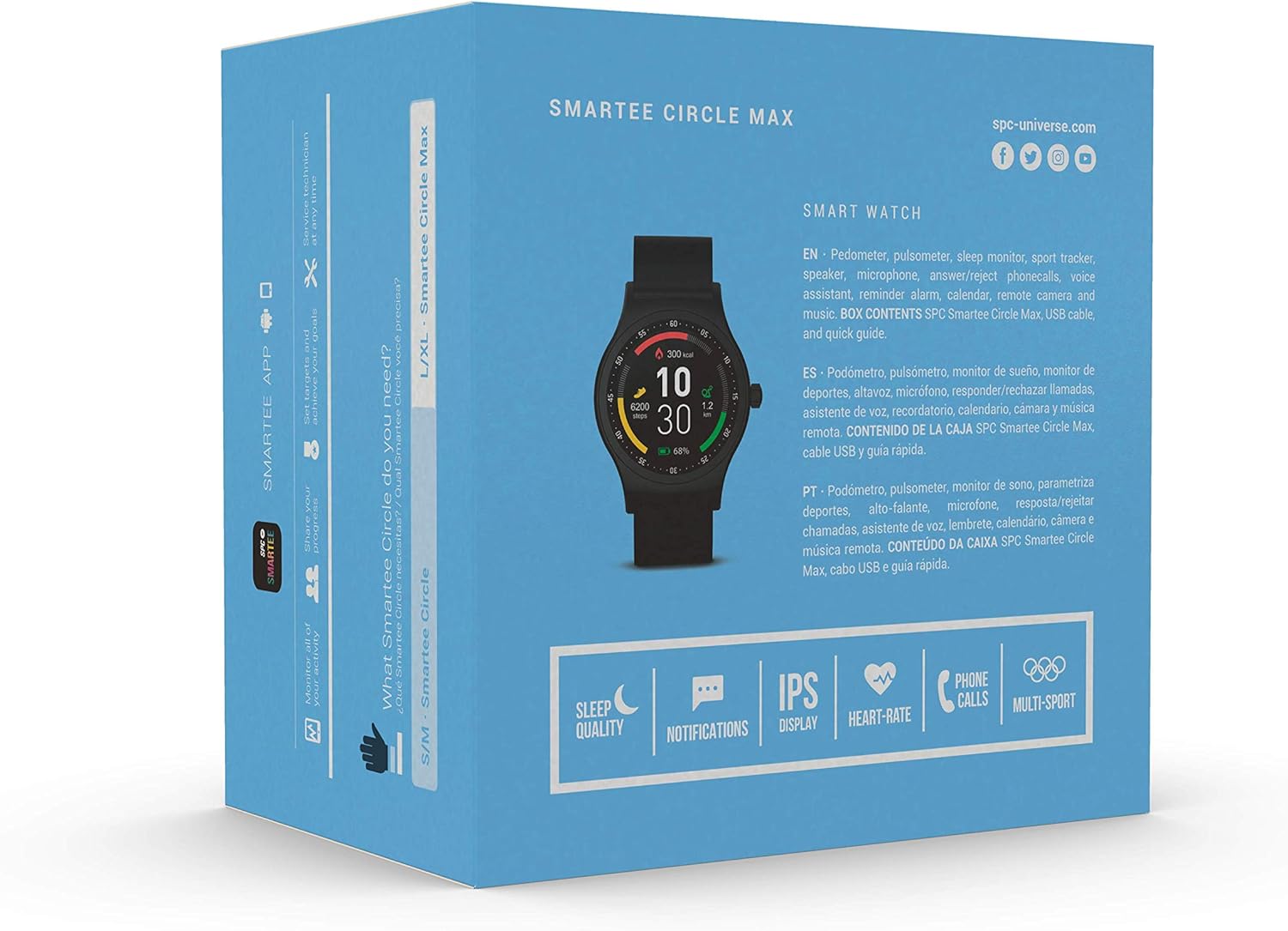 SPC Smartee Circle MAX Reloj Inteligente con Memoria RAM 64MB, ROM ...