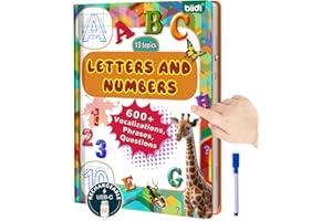BIIDI English Interactive Sound Book for Kid,Alphabet & Number Talking Book for Toddlers Age 3-5,Preschool ABC Learning Travel Toy for Boys Girls Birthday Gift 3 4 5 6 Year Old,Sensory Autism Toy,600+ Audio