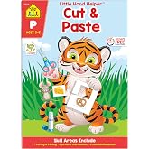 School Zone Cut &amp; Paste Workbook: 32 Pages, Toddler, Preschool, Kindergarten, Learning Activities, Scissor Cutting, Stickers, Counting, Picture Puzzles, Ages 3-5 (Little Hand Helper Book Series)