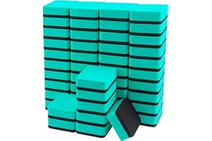Mini Dry Erase Erasers, IHPUKIDI 48 Pack Magnetic Whiteboard Dry Erasers Chalkboard Cleaner Wiper for Kids and Classroom Teacher Supplies, Home and Office (2 x 2 Inch) Green